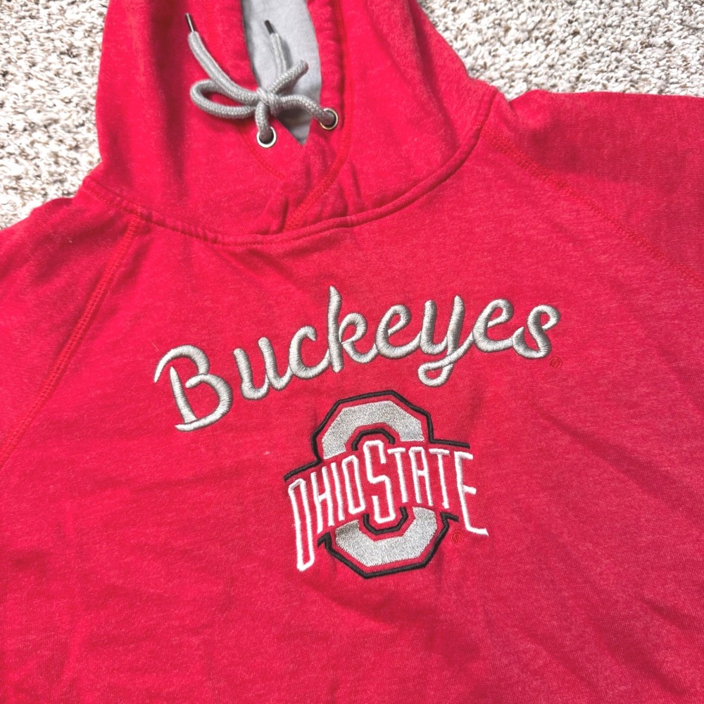 Colosseum Ohio State Buckeyes Red Embroidered Hoodie Women's Medium Pullover